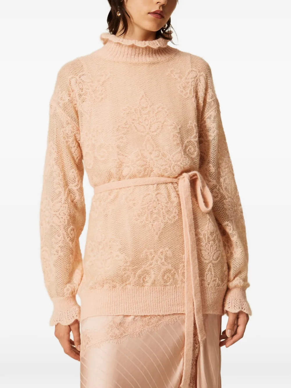 TWINSET Trui van alpacablend met jacquard Roze