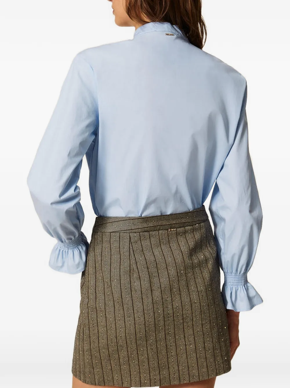 TWINSET Popeline blouse met ruches Blauw