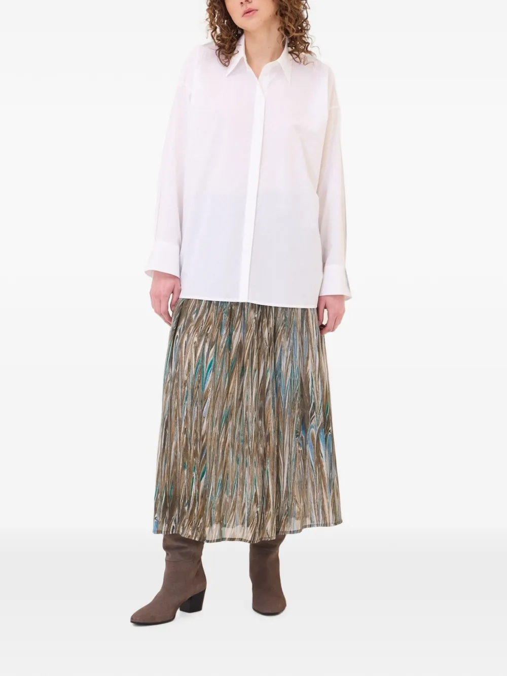 Ottod'ame Button-fastening Long-sleeve Shirt In White