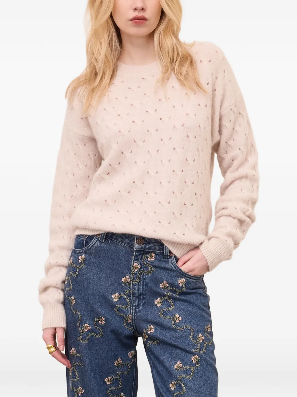 Ottod'Ame pointelle-knit long-sleeve knit