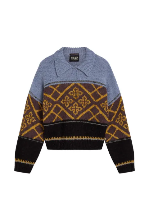 Scotch & Soda jacquard-knit collar sweater