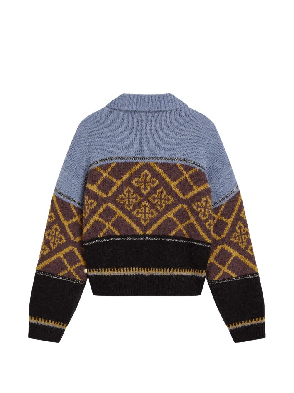 Scotch & Soda Gebreide trui met jacquard en kraag Bruin
