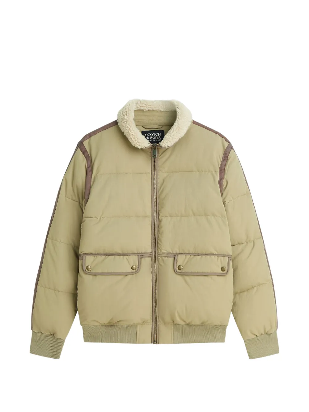 Scotch & Soda fleece-collar padded coat - Tons neutres Scotch & Soda fleece-collar padded coat - Tons neutres