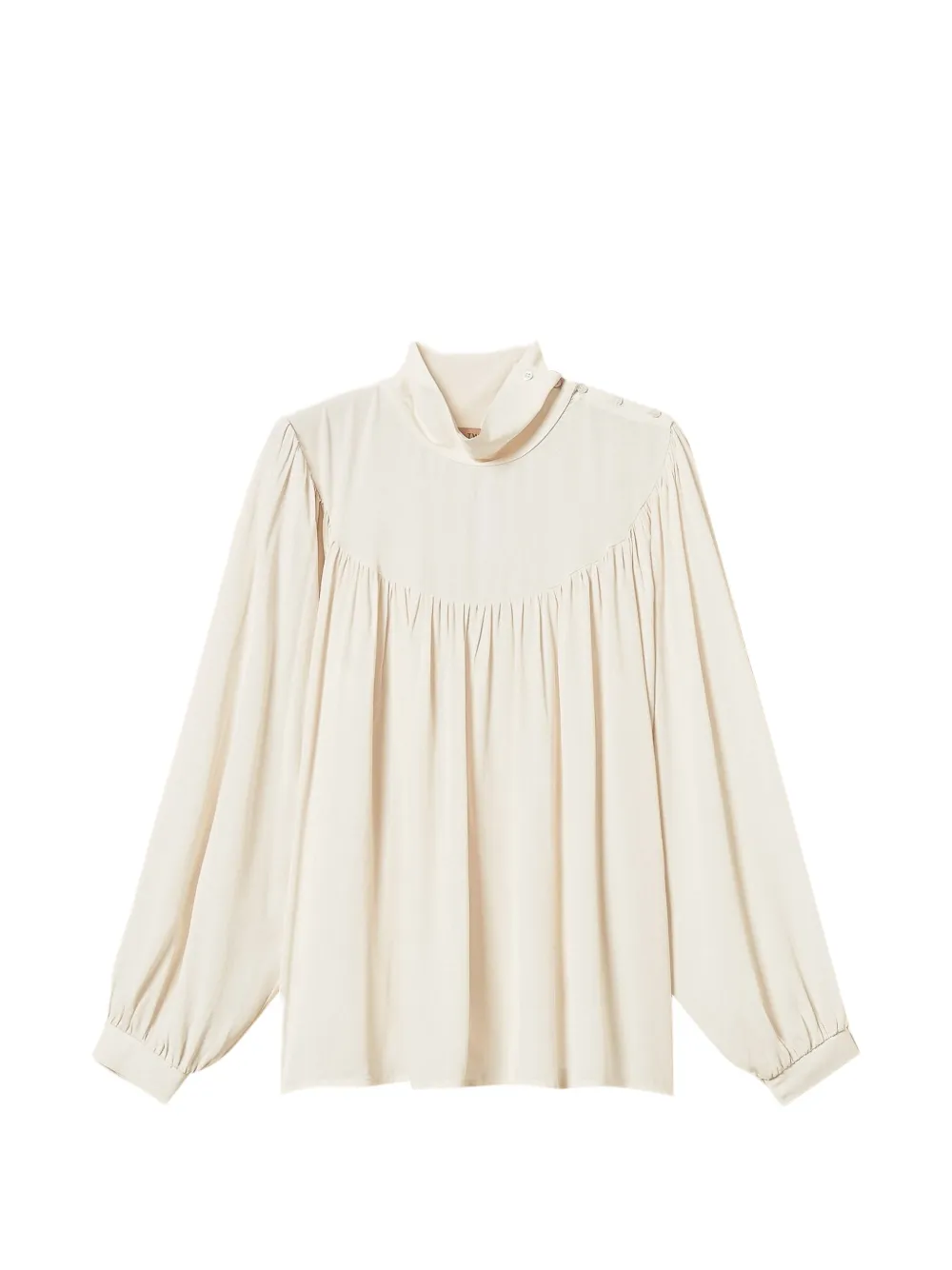 TWINSET crêpe de Chine blouse with gathering - Toni neutri