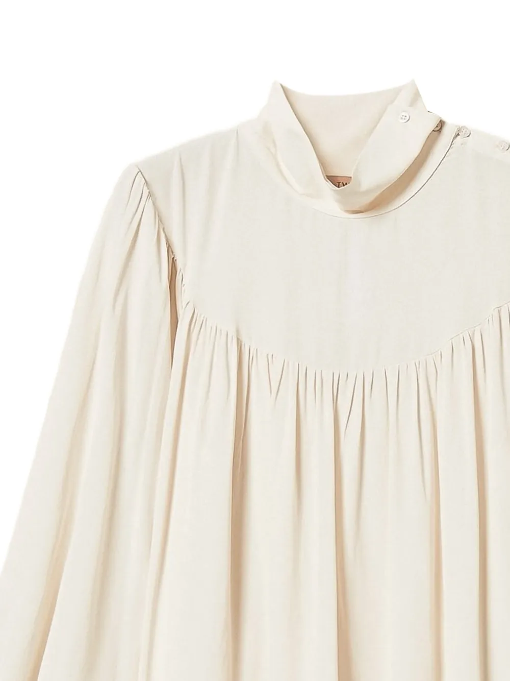 TWINSET Crêpe de chine blouse met gesmockte details Beige