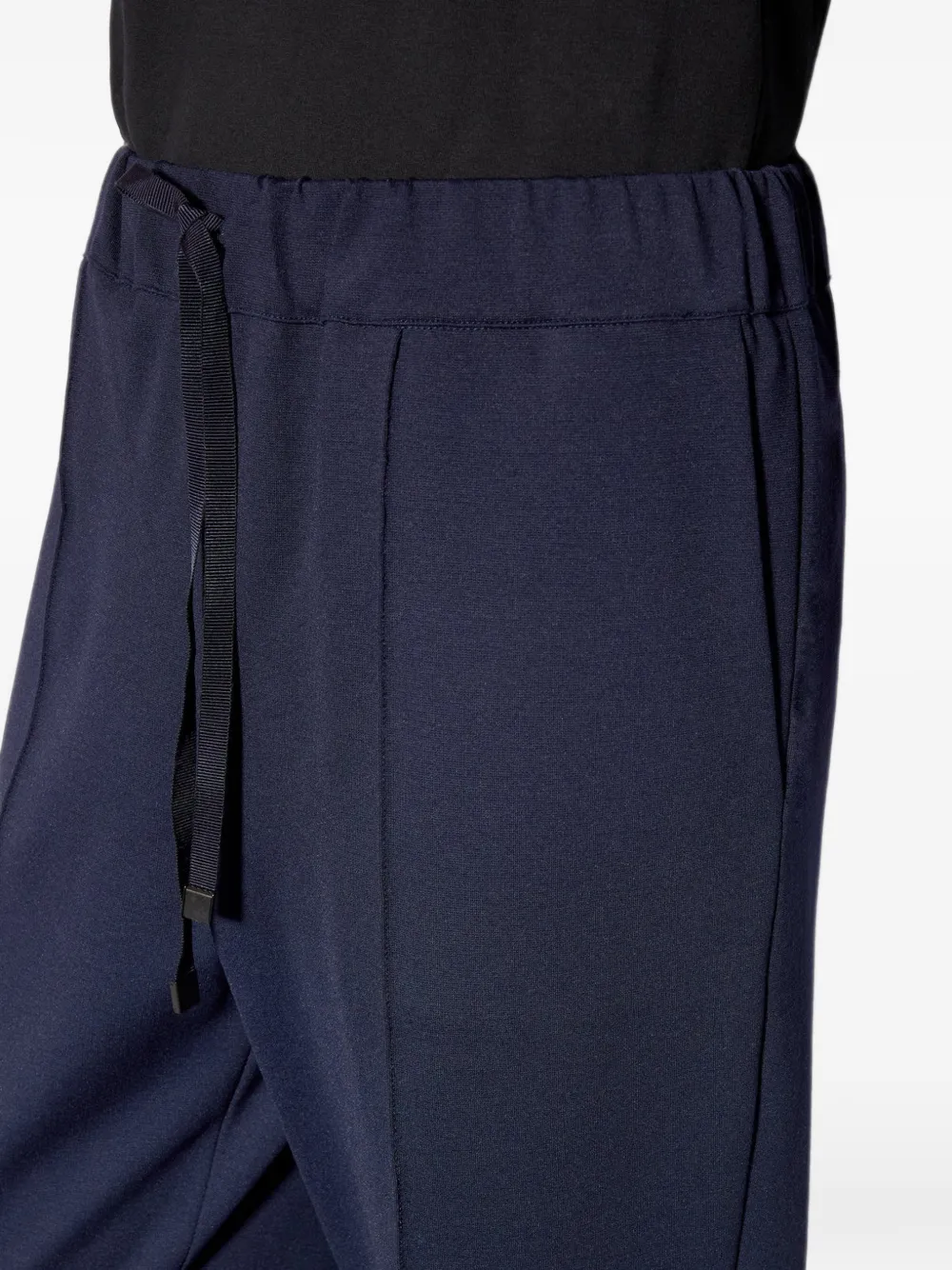 Liviana Conti Broek met toelopende pijpen pintuck-details en trekkoord in de taille Blauw