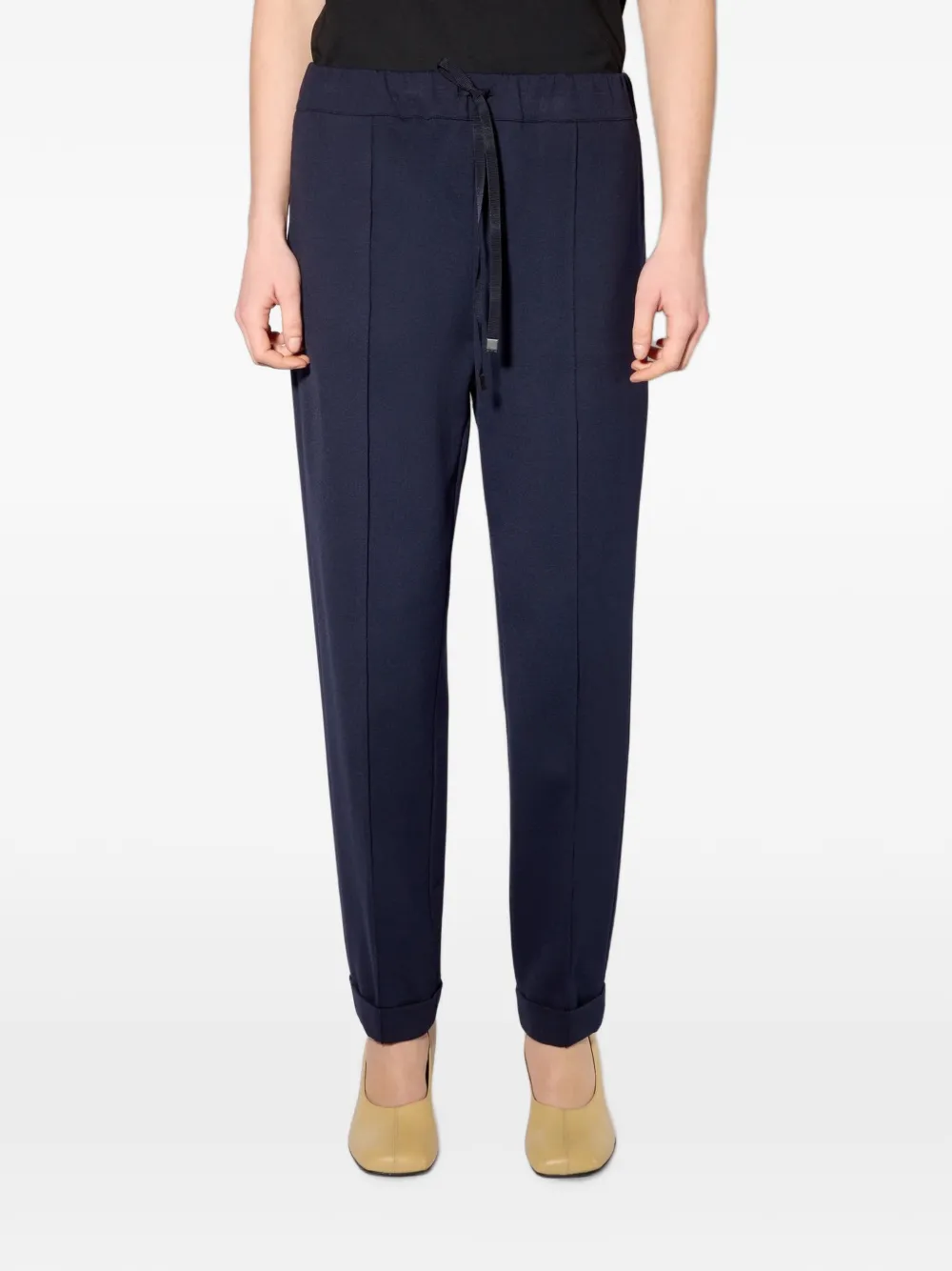 Liviana Conti drawstring-waist pintuck-detail tapered trousers