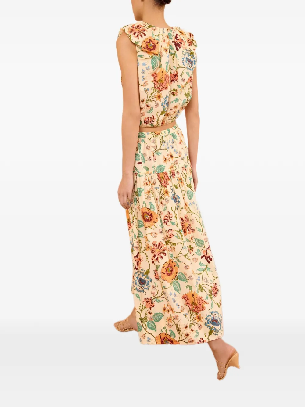 Ulla Johnson Theodora gelaagde maxi-rok met bloemen-print Beige
