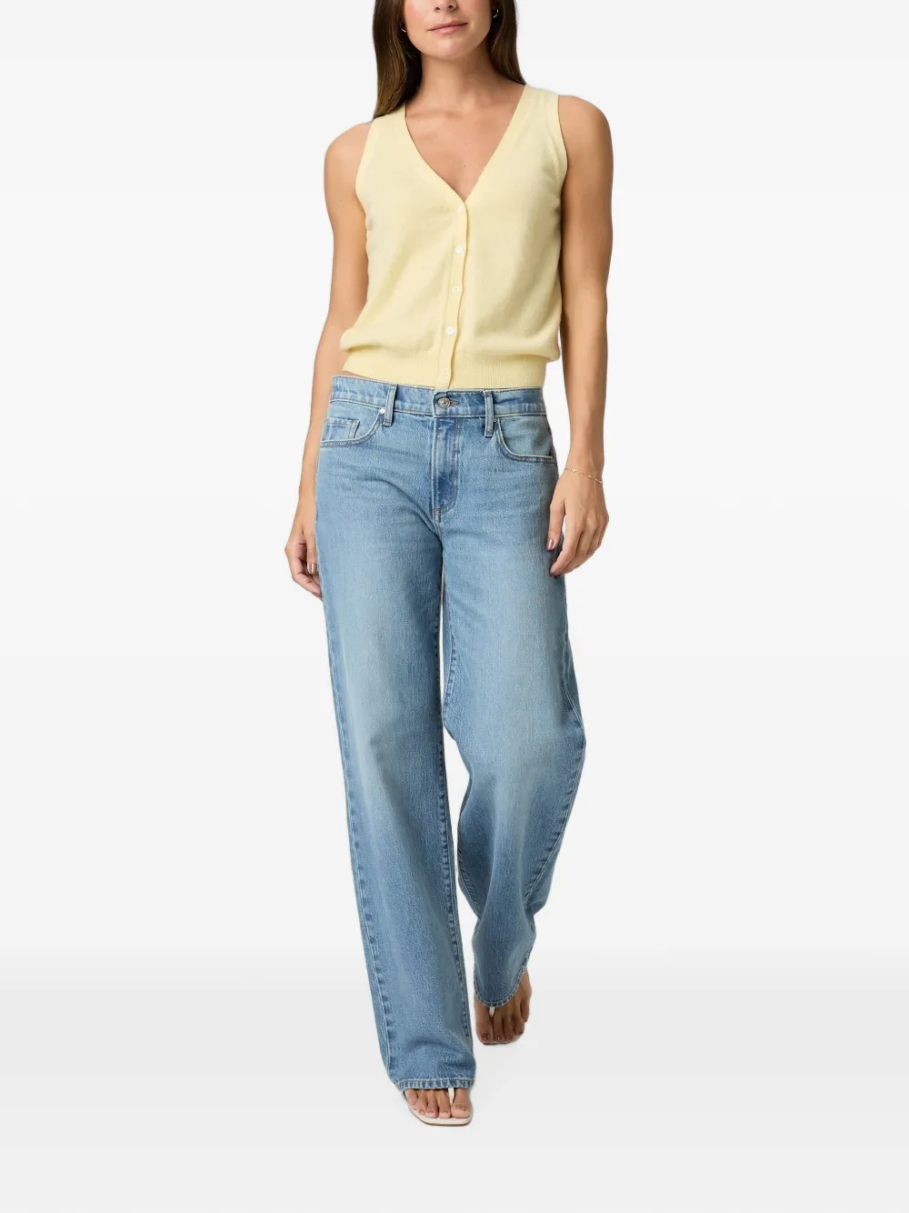 PAIGE Dana straight jeans met vervaagd effect Blauw