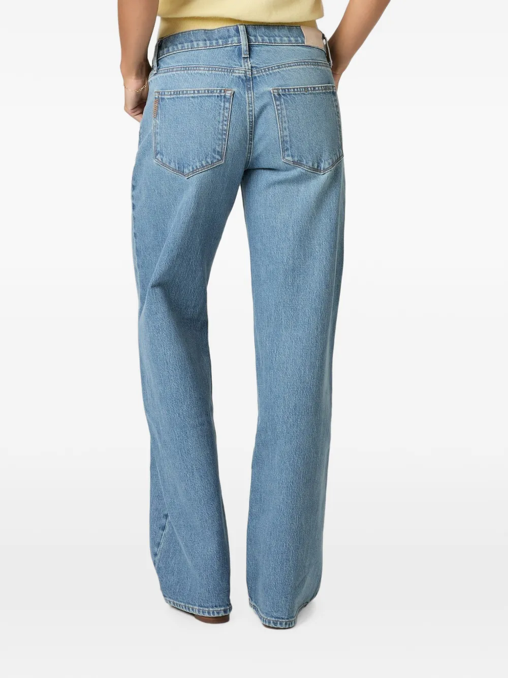 PAIGE Dana straight jeans met vervaagd effect Blauw