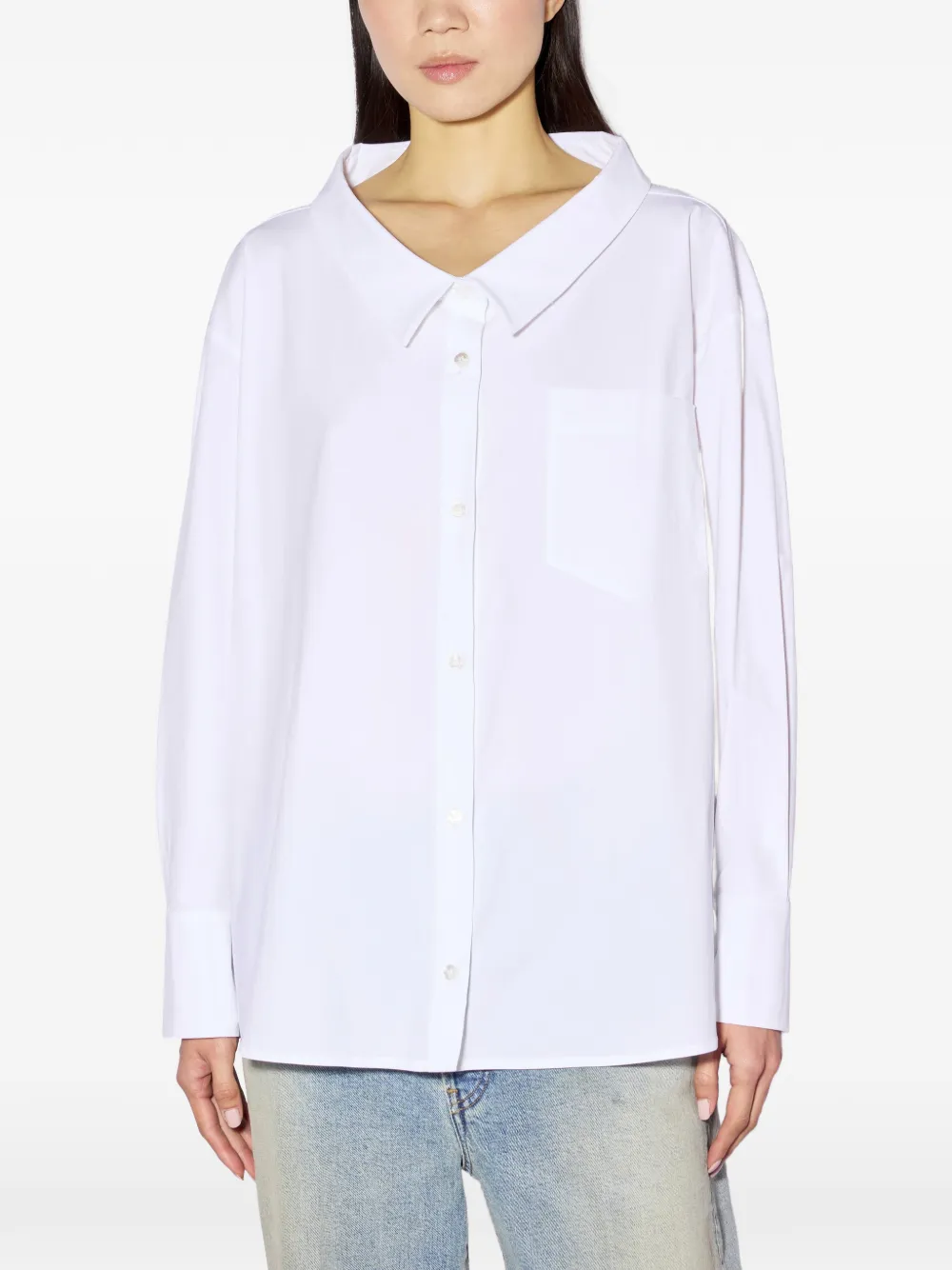 Liviana Conti chest-pocket long-sleeve shirt - Weiß