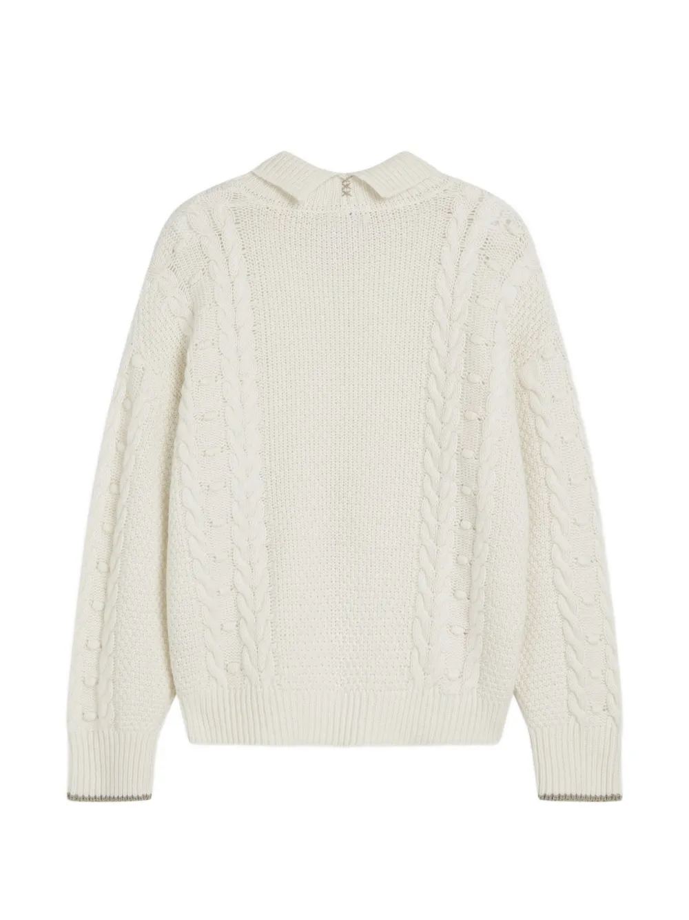 Scotch & Soda Kabelgebreide trui met hoge hals Beige