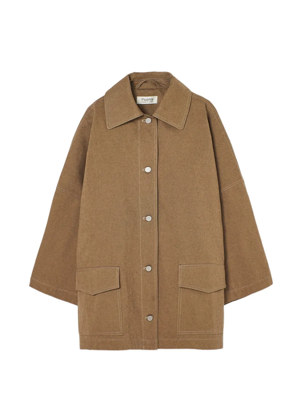 PSOPHIA contrast-stitch button-down coat