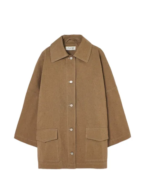 PSOPHIA contrast-stitch button-down coat
