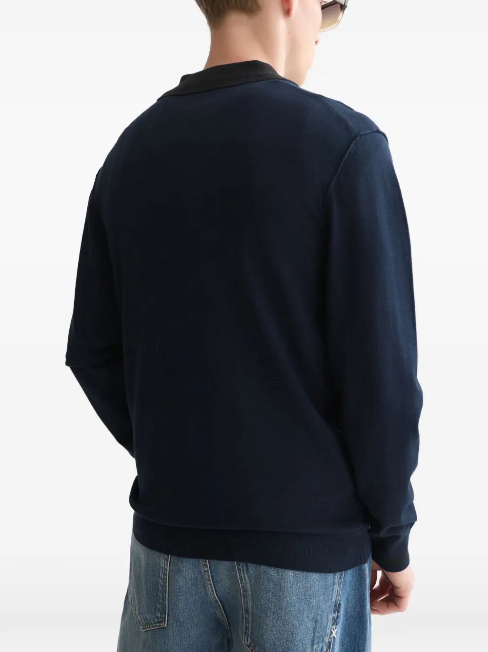 Scotch & Soda Poloshirt met lange mouwen Blauw