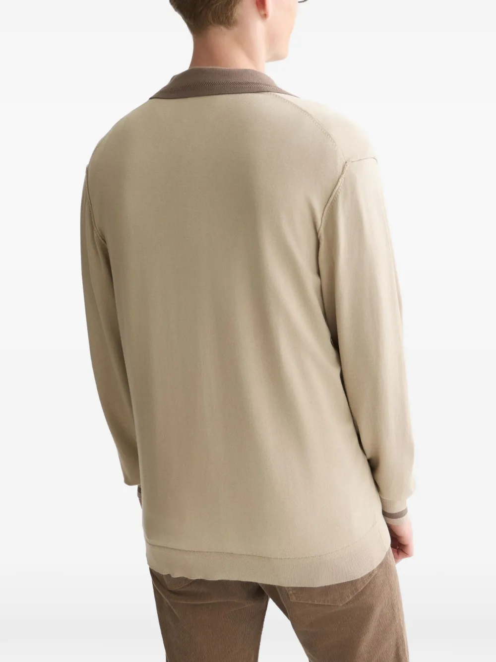 Scotch & Soda Poloshirt met lange mouwen Beige