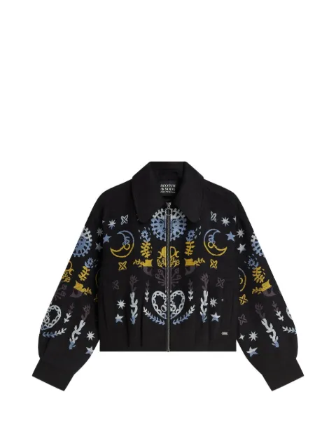 Scotch & Soda celestial-embroidered bomber jacket