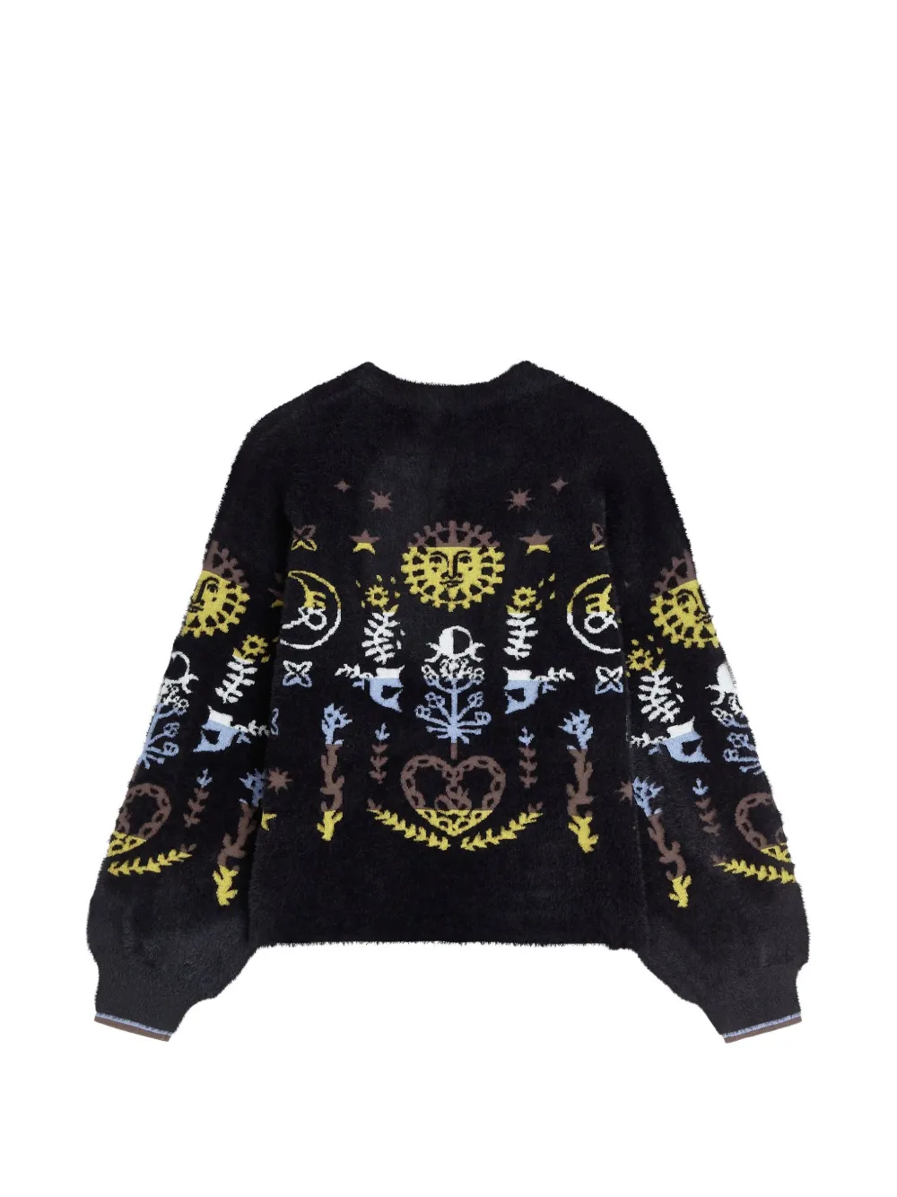 Scotch & Soda Geborsteld gebreide trui met grafische intarsia Zwart