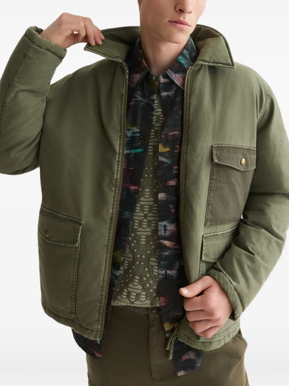 Scotch & Soda Jack met contrasterende zak en rits Groen