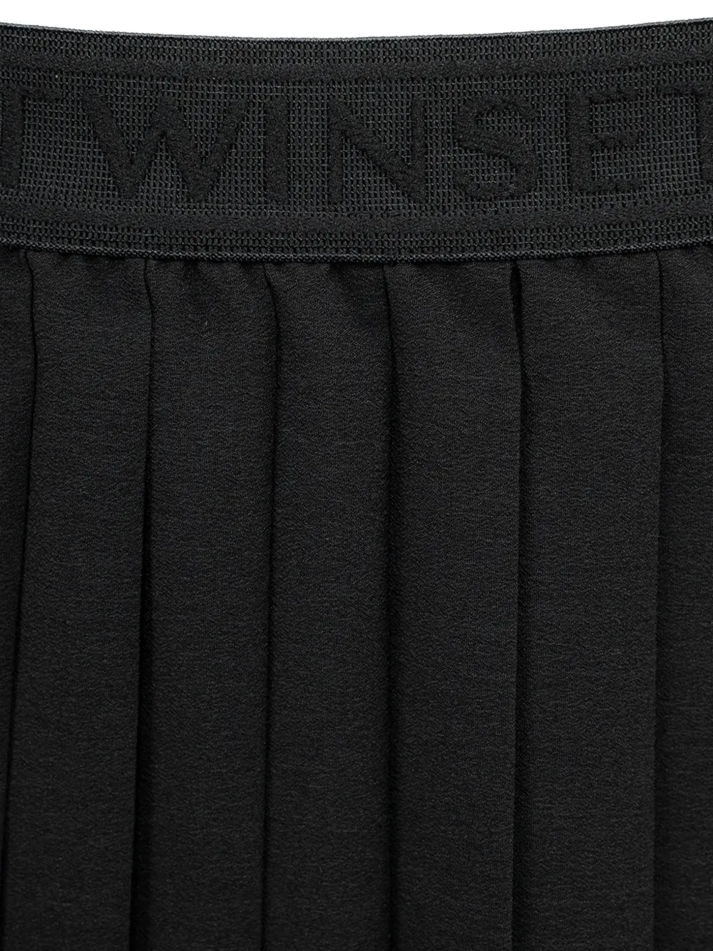 TWINSET Lange gebreide crêpe jurk met plooien Zwart