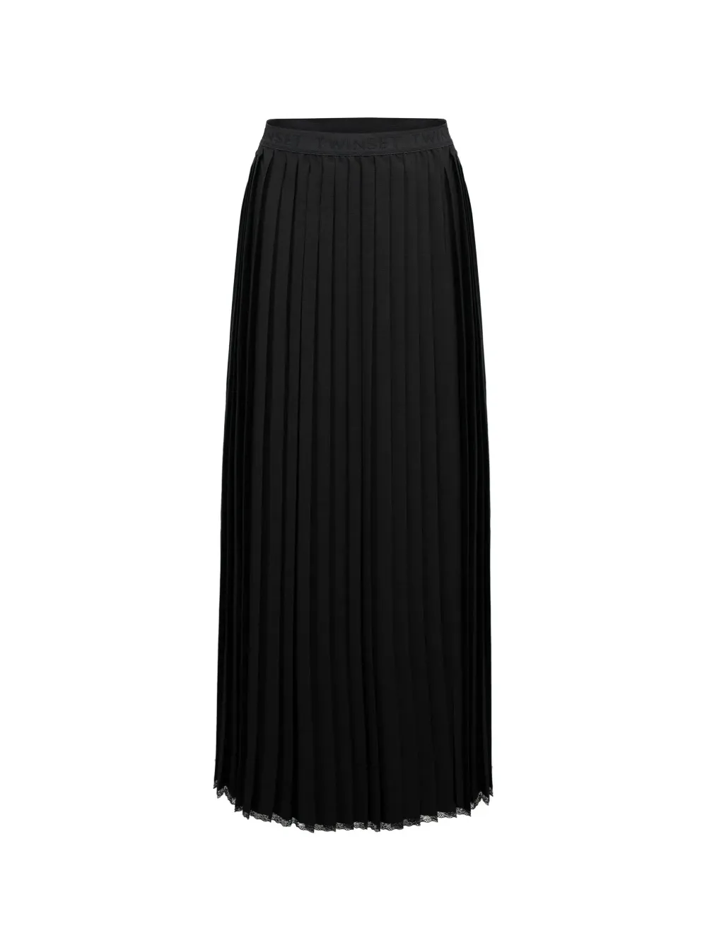 TWINSET Long knit and pleated crêpe dress - Schwarz