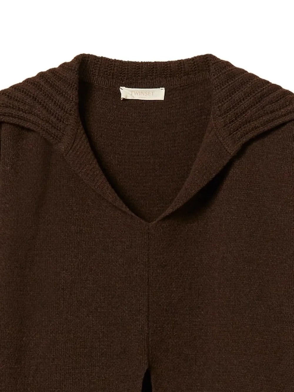TWINSET Maxi-trui van wolblend met split Bruin
