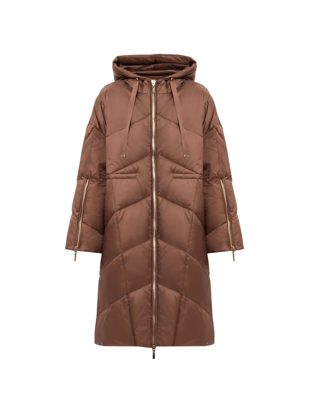 TWINSET quilted hooded coat - Marron