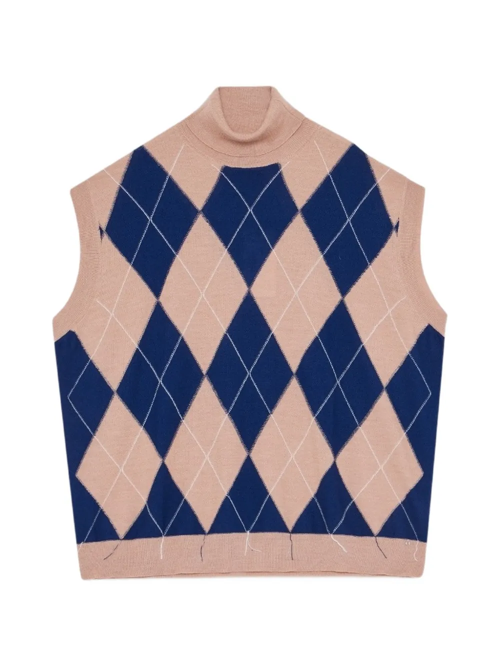 Ottod'ame Argyle-knit Sleeveless Vest In Brown