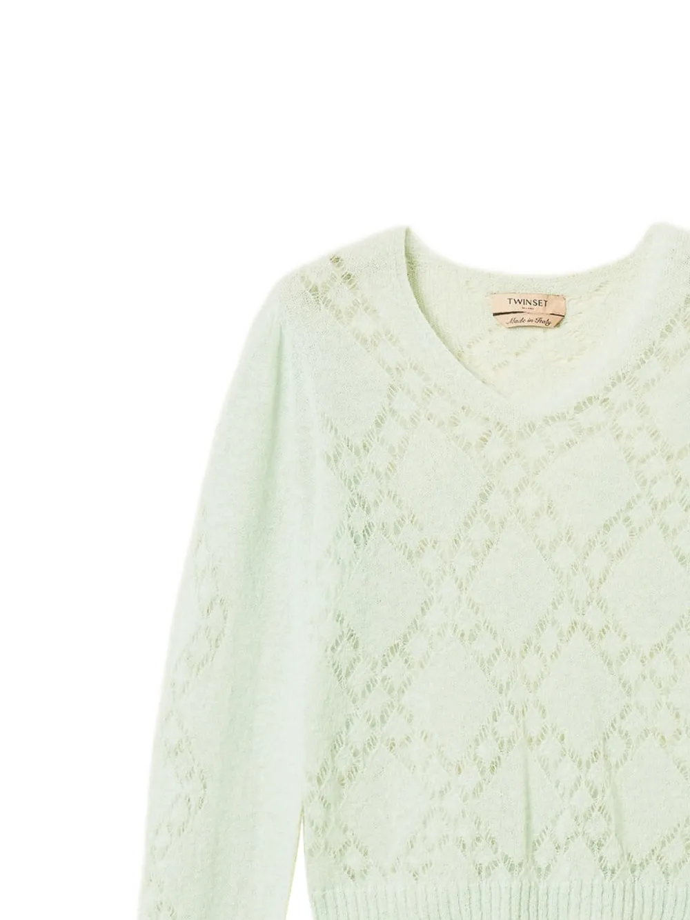 TWINSET Trui van alpacablend met diamant-patroon Groen