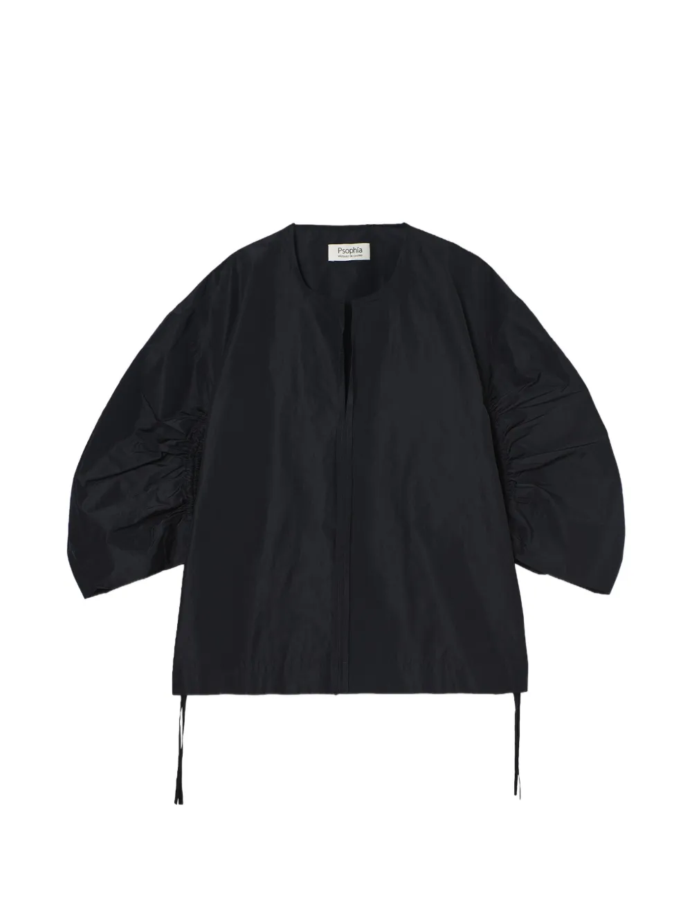 PSOPHIA ruched-sleeve drawstring blouse