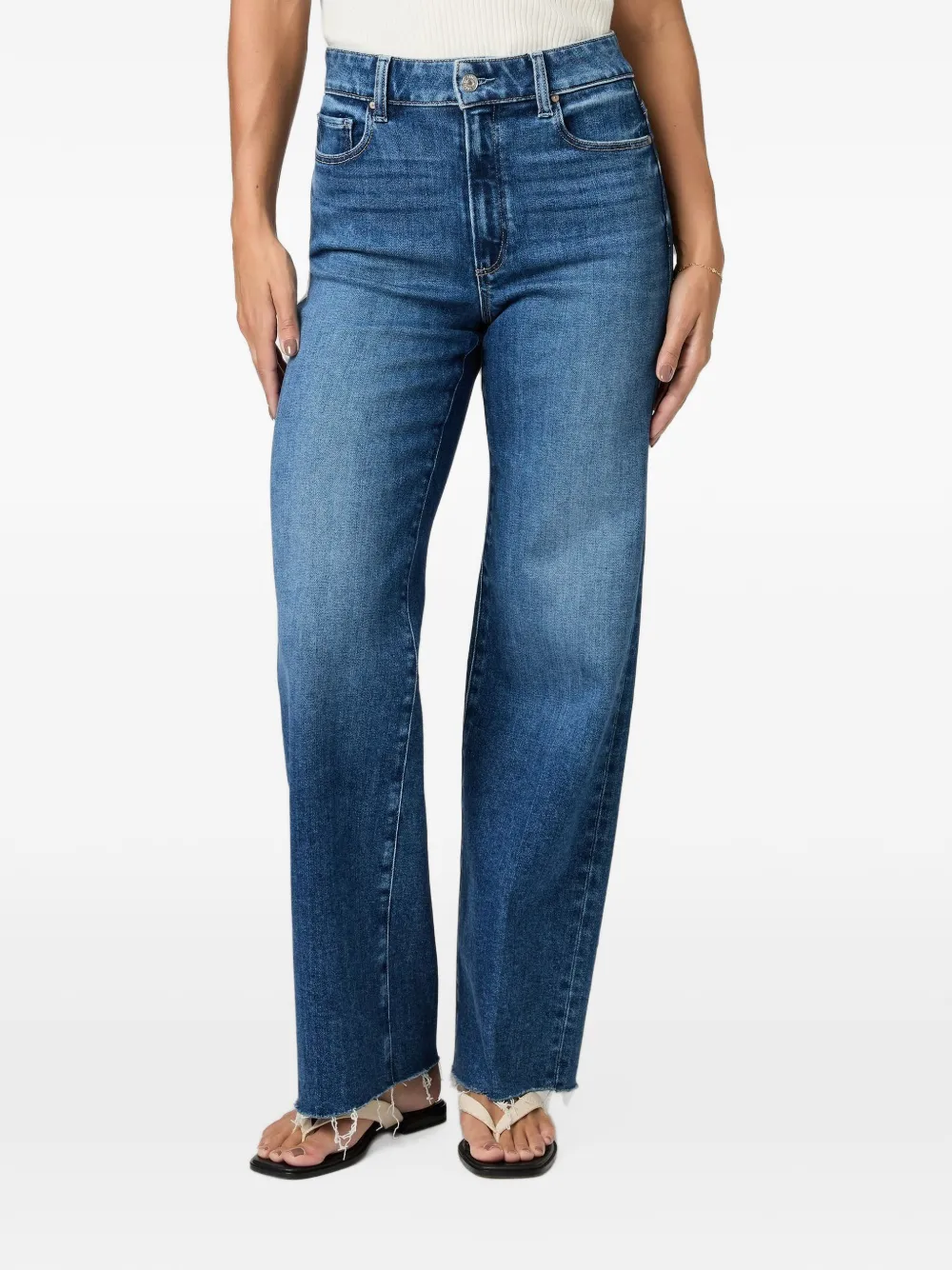 PAIGE Anessa raw-hem wide-leg jeans