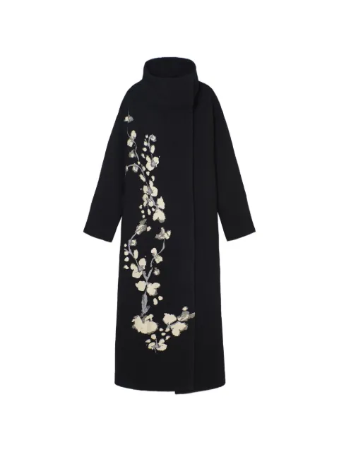 PSOPHIA floral-print funnel-neck coat