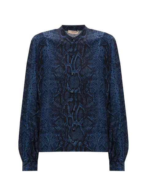 TWINSET crêpe de Chine python print shirt