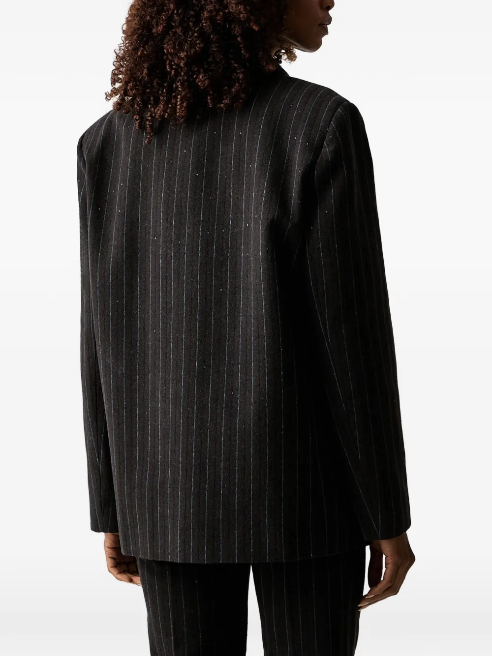 TWINSET Blazer verfraaid met pailletten en krijtstreep Zwart
