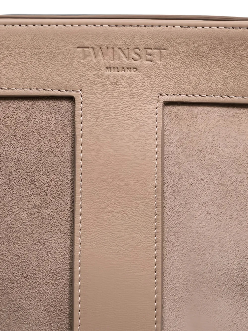 TWINSET Schoudertas met suède vlakken Beige