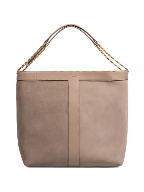 TWINSET suede-panelled shoulder bag