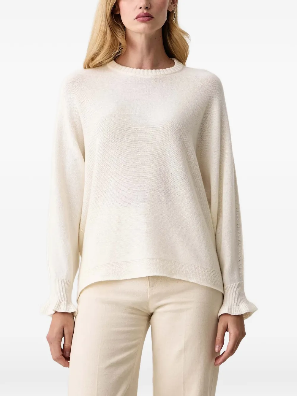TWINSET ruffle-cuff sweater - Tons neutres TWINSET ruffle-cuff sweater - Tons neutres
