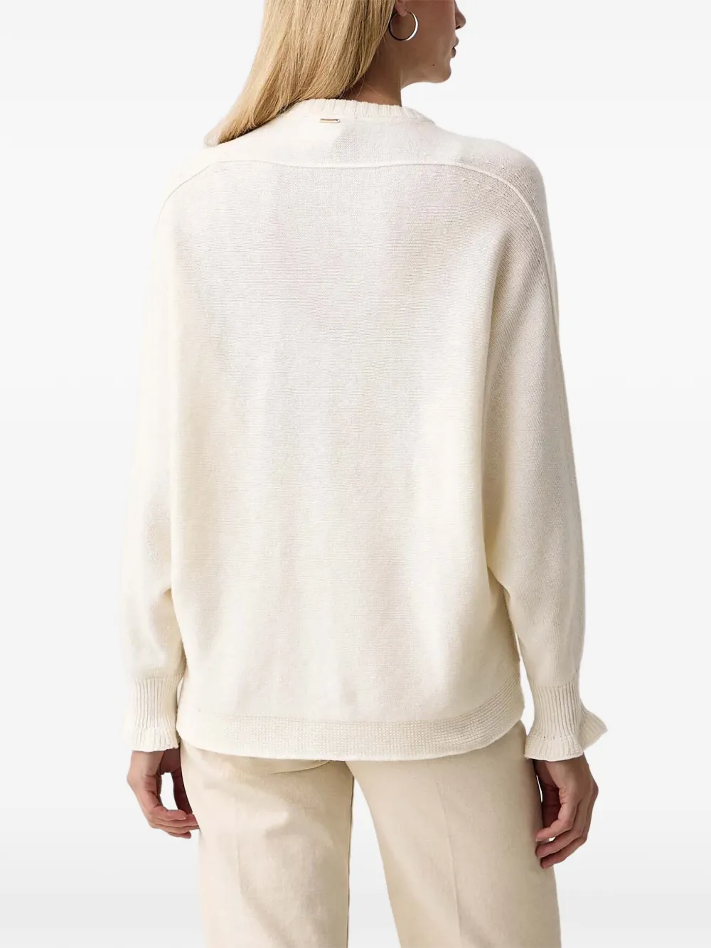 TWINSET Trui met ruches aan de manchetten Beige