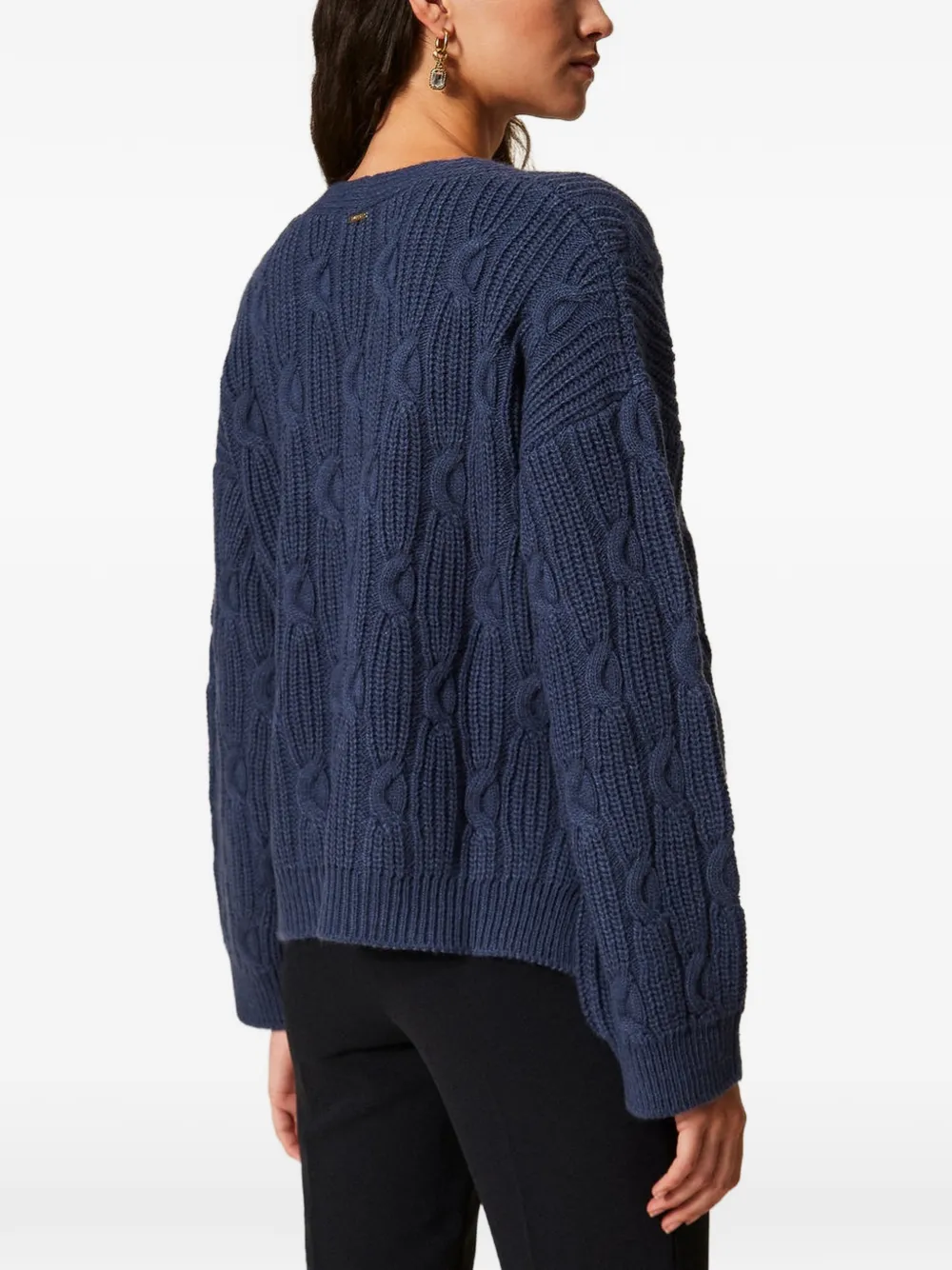 TWINSET Trui van wolblend met strikken Blauw