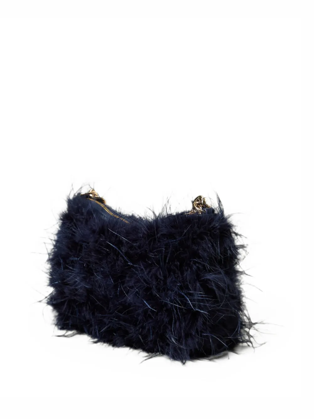 TWINSET Liliane satijnen tas met veren Blauw