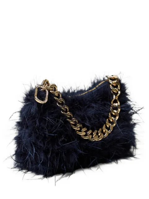 TWINSET Liliane satin bag with feathers