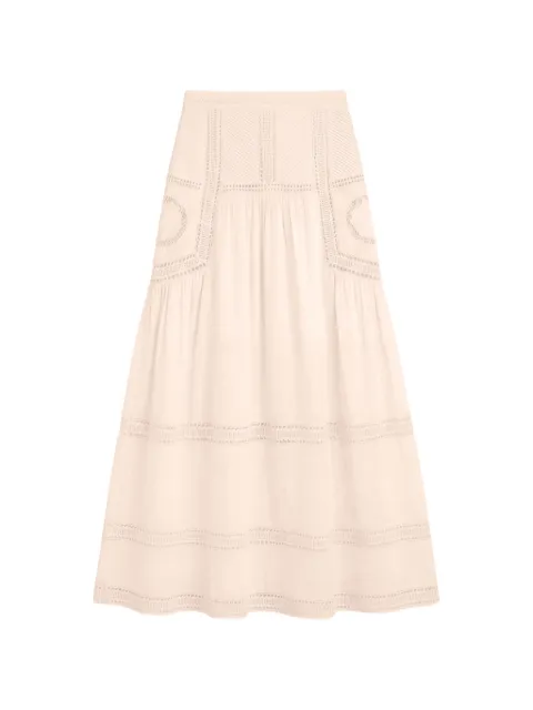 Ulla Johnson Alice eyelet-embroidered tiered midi skirt
