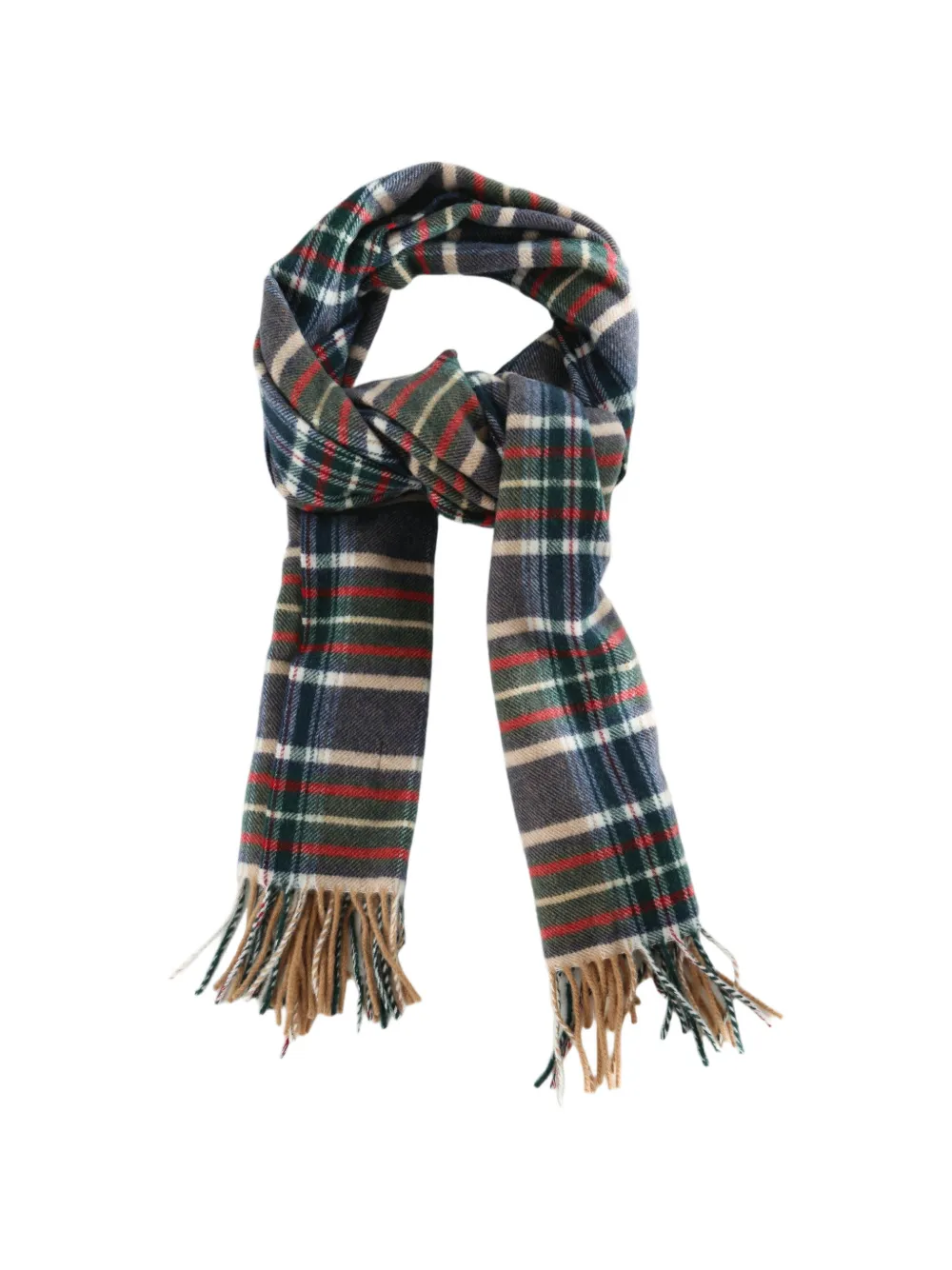 Polo Ralph Lauren Sjaal met tartan ruit en franje Blauw