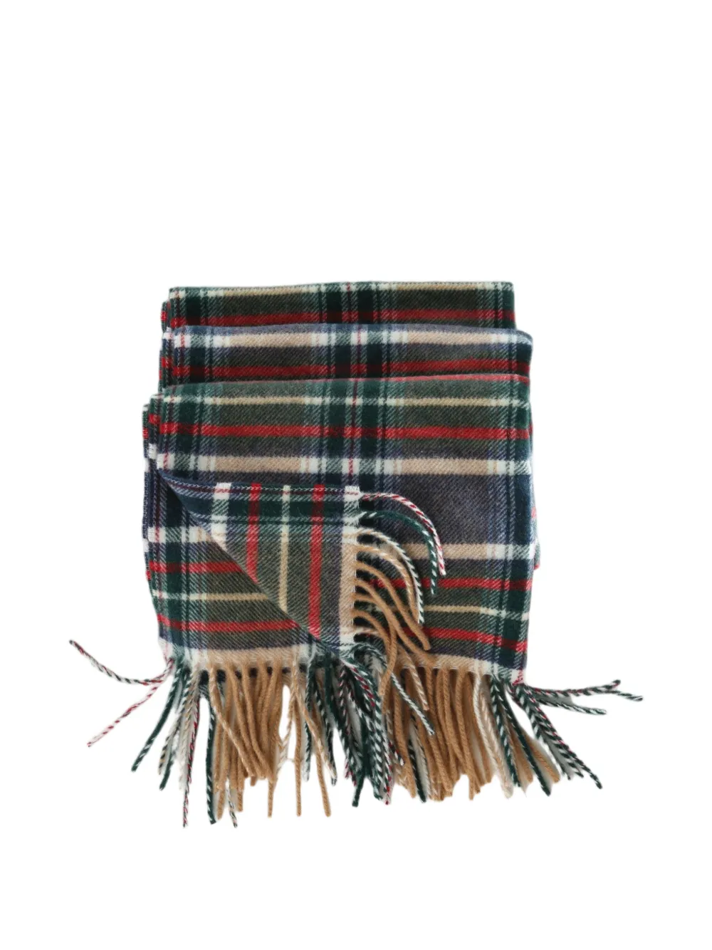 Polo Ralph Lauren Sjaal met tartan ruit en franje Blauw