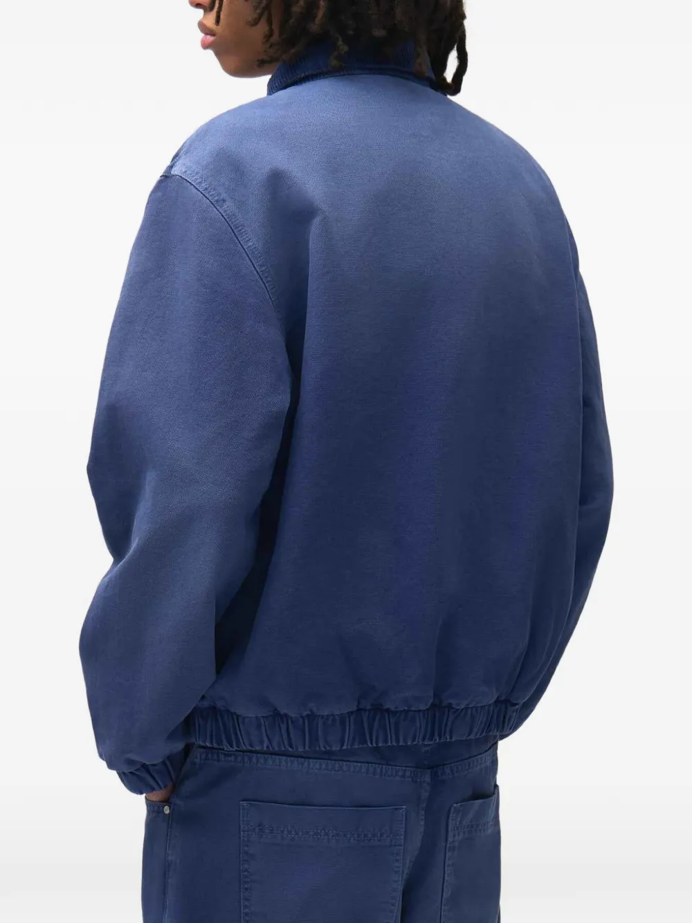 Arte Antwerp Arc denim jack met ribfluwelen kraag Blauw