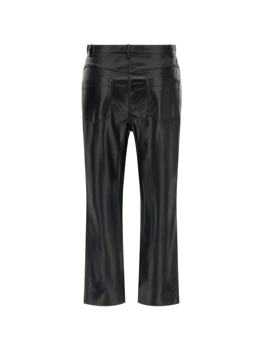 THE ANDAMANE Axelle cropped broek met leren effect Zwart