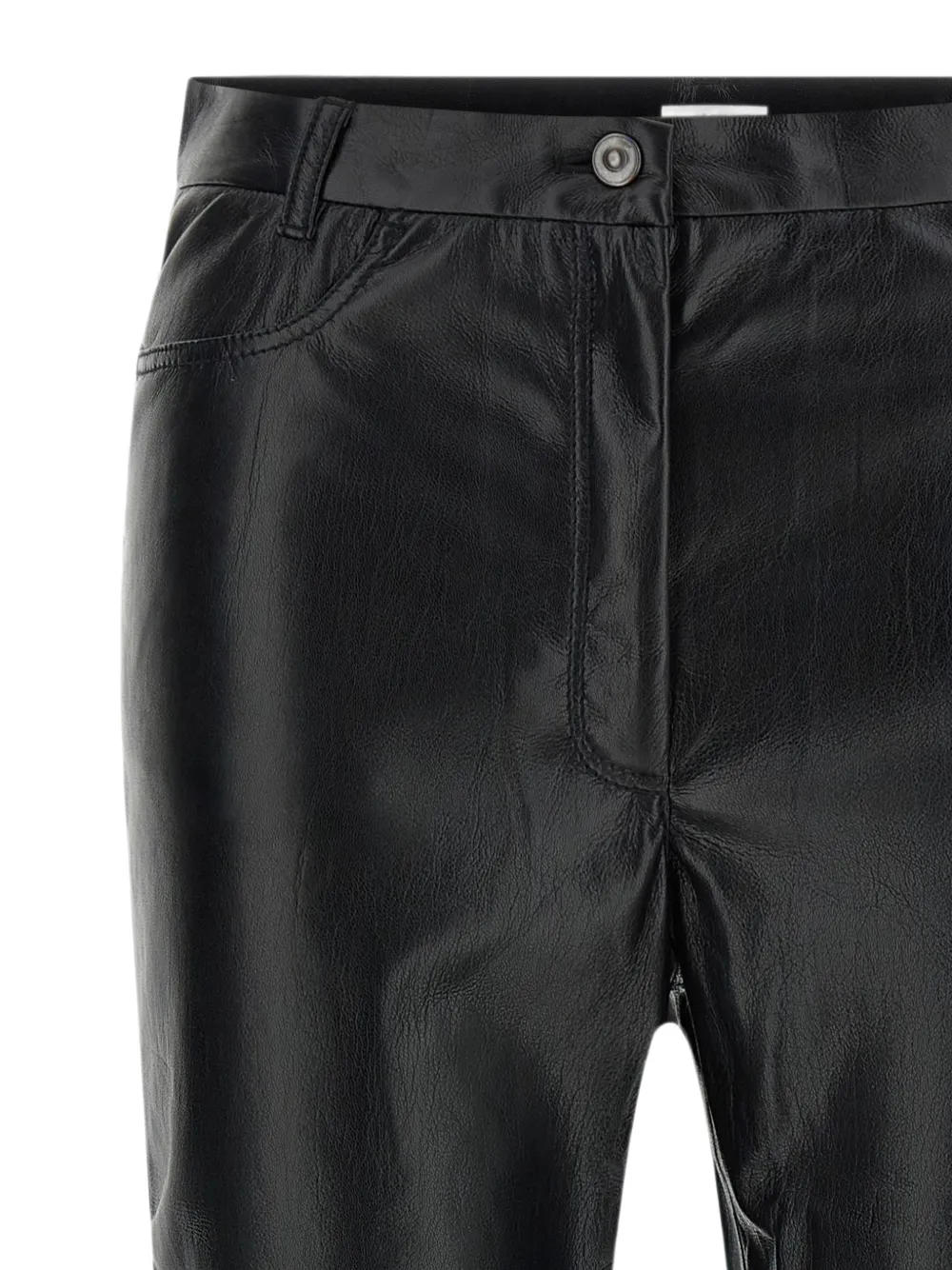 THE ANDAMANE Axelle cropped broek met leren effect Zwart