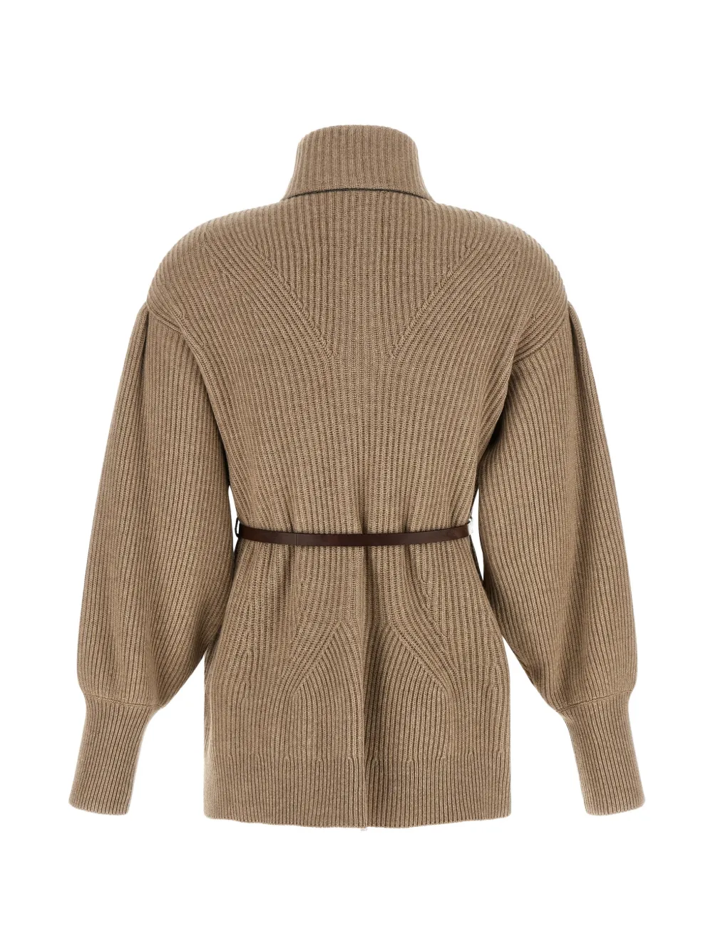 Brunello Cucinelli Ribgebreid wollen vest Beige