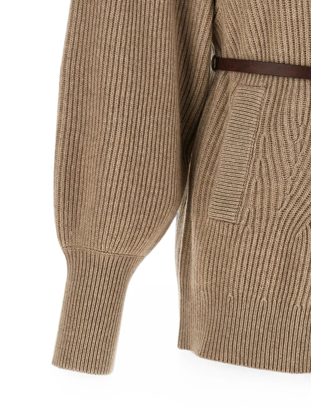Brunello Cucinelli Ribgebreid wollen vest Beige