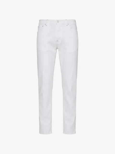 Kiton logo-patch jeans